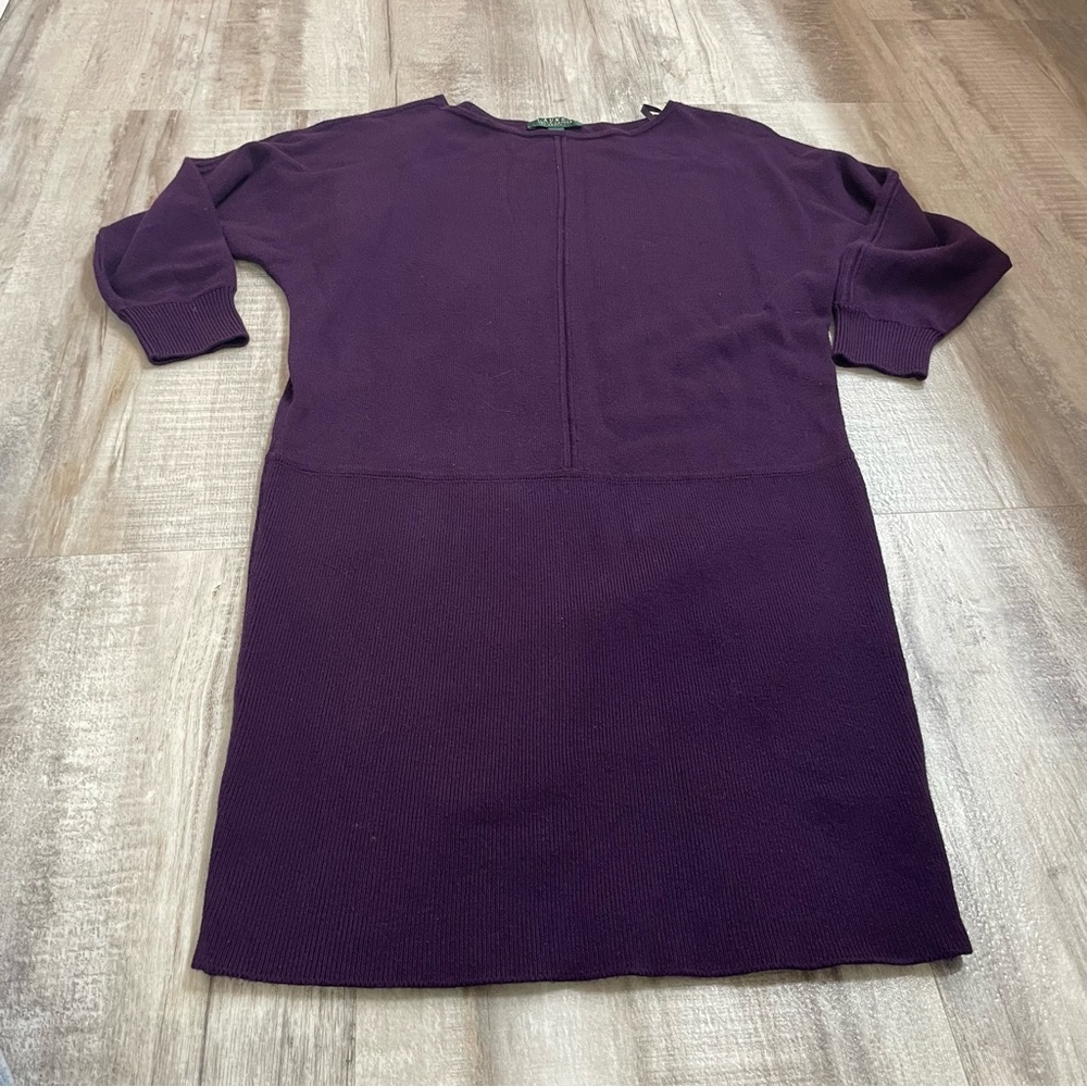 Lauren Ralph Lauren Shortsleeve Sweater Purple Dress Small